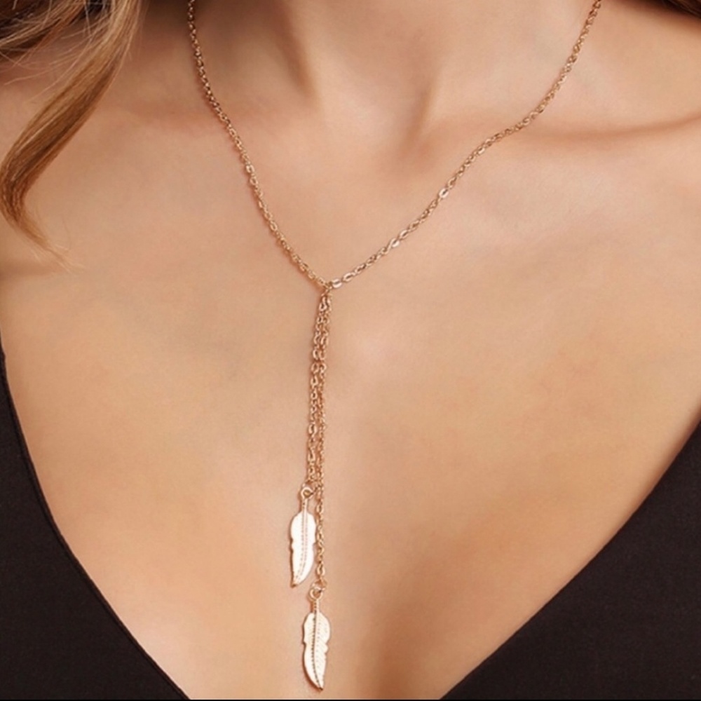 Golden Feather Necklace